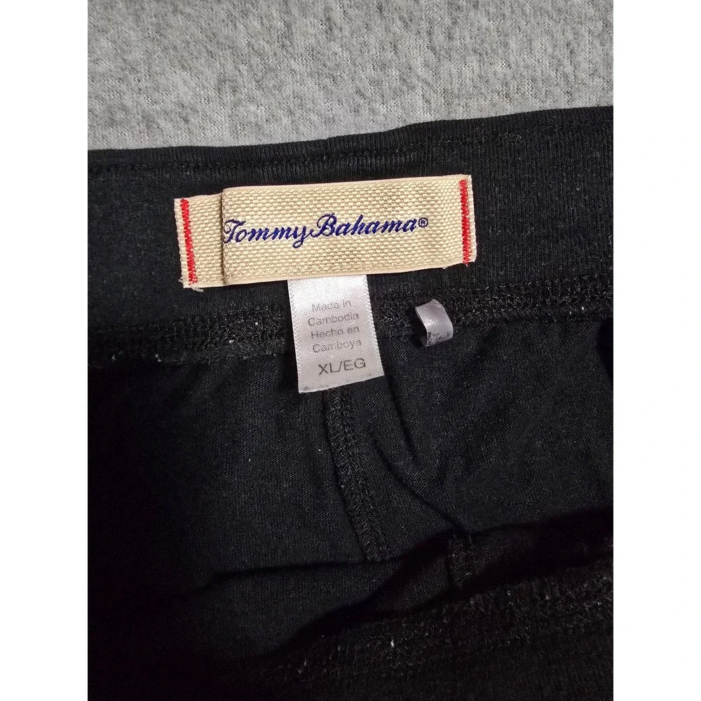 Tommy Bahama Mens XL Black Lounge Pajama Pants Drawstring Marlin Logo Sleepwear